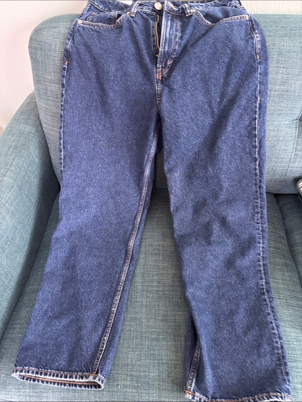 H&M men Straight-Leg Jeans in Dark Blue
